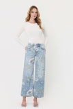 High Rise Floral Vintage Wide Leg Jeans
