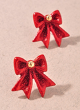 Christmas Ribbon Bow Earrings