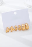 SCULPTURAL GOLD-TONE HOOP EARRING SET