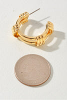 Gold Dipped Triple Bar Hoop Earrings