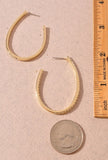 Cubic Zirconia Oval Hoop Earrings