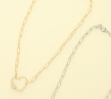 Gold Plated Heart Cutout Pendant Necklace