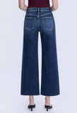 Tummy Control High Rise Wide Leg Jeans Dark Wash- Inseam 28”
