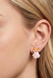 GLITTER ENAMEL HALLOWEEN GHOST STUD EARRINGS