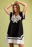 Linen Embroidered Mini Dress