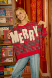 Merry Plaid Oversized Top