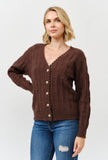 Truffle Gold Button Cardigan