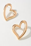 Modern Swirl Heart Stud Earrings