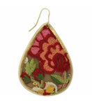 Mesh Red Flower Embroidered Elegance Earring