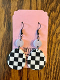 Checkered Egg Clay Earrings- 4 Styles