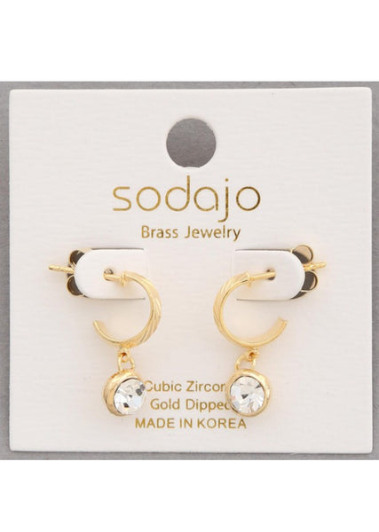 Cubic ZirconiaHuggie Gold Dipped Earring