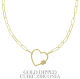 Gold Plated Heart Cutout Pendant Necklace