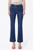 High Rise Patch Pocket Ankle Flare Jeans