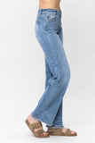 Mid Rise Vintage Wash Wide Leg Judy Blue Jeans