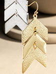 Shiny and Textured Triple Chevron Earrings