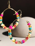 Colorful Beaded Hoop Earrings-2 Colors