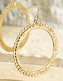 Open Circle with Metal Bead Earrings