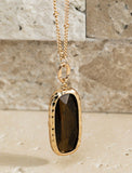Faceted Rectangular Stone Necklace