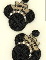 Happy New Year Mouse Beaded Earrings