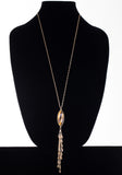 Navy Genuine Lapis Tassel Pendant Necklace