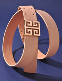 Modern Greek Key Buckle Belt- 2 Colors