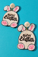 Easter Bunny Seed Bead Earrings