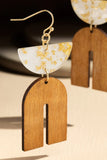 Resin and Wood Arch Earrings