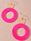 Hexagon Disc and Round Resin Earrings- 3 Colors