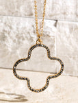 Clover Pave Crystal Short Necklace