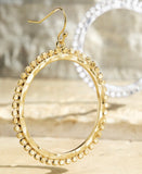 Open Circle with Metal Bead Earrings