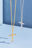 Center Crystal Cross Pendant Necklace