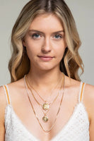 Brass Layered Crystal Chain Necklace