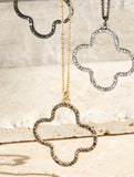 Clover Pave Crystal Short Necklace