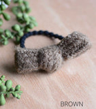 Sweater Bow Hair Tie Brown
