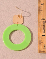 Hexagon Disc and Round Resin Earrings- 3 Colors