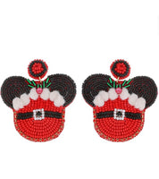 Santa Beaded Mouse Earrings