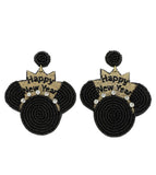 Happy New Year Mouse Beaded Earrings