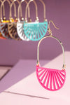 Geometric Half Circle Color Coated Earrings