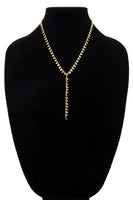 Brass Disc Chain Lariat Necklace