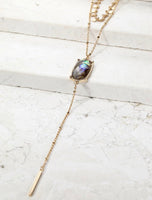 Abalone Shell Gold Layered Necklace